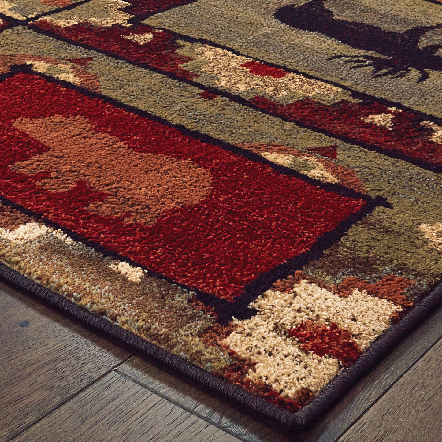 Woodlands Brown Rust Cabin/Lodge Southwest/Lodge Indoor Rug