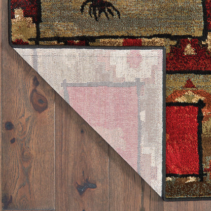 Woodlands Brown Rust Cabin/Lodge Southwest/Lodge Indoor Rug