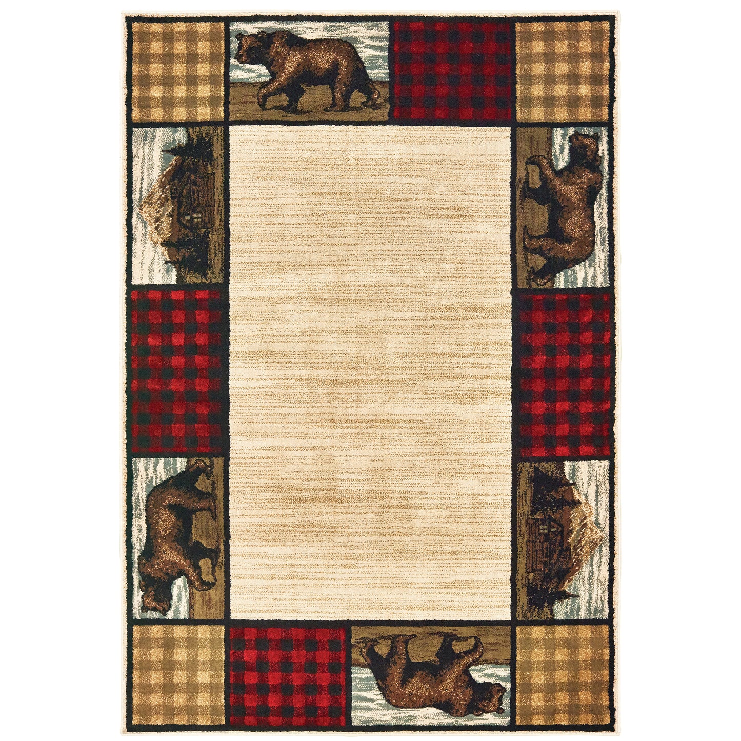 Woodlands Ivory Multi Cabin/Lodge Southwest/Lodge Indoor Rug