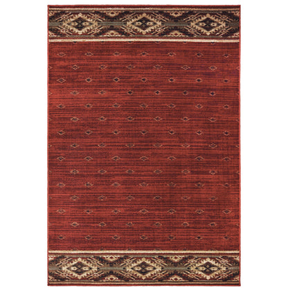 Woodlands Red Gold Cabin/Lodge Southwest/Lodge Indoor Rug