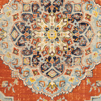 Xanadu Orange Blue Vintage Oriental Indoor Rug