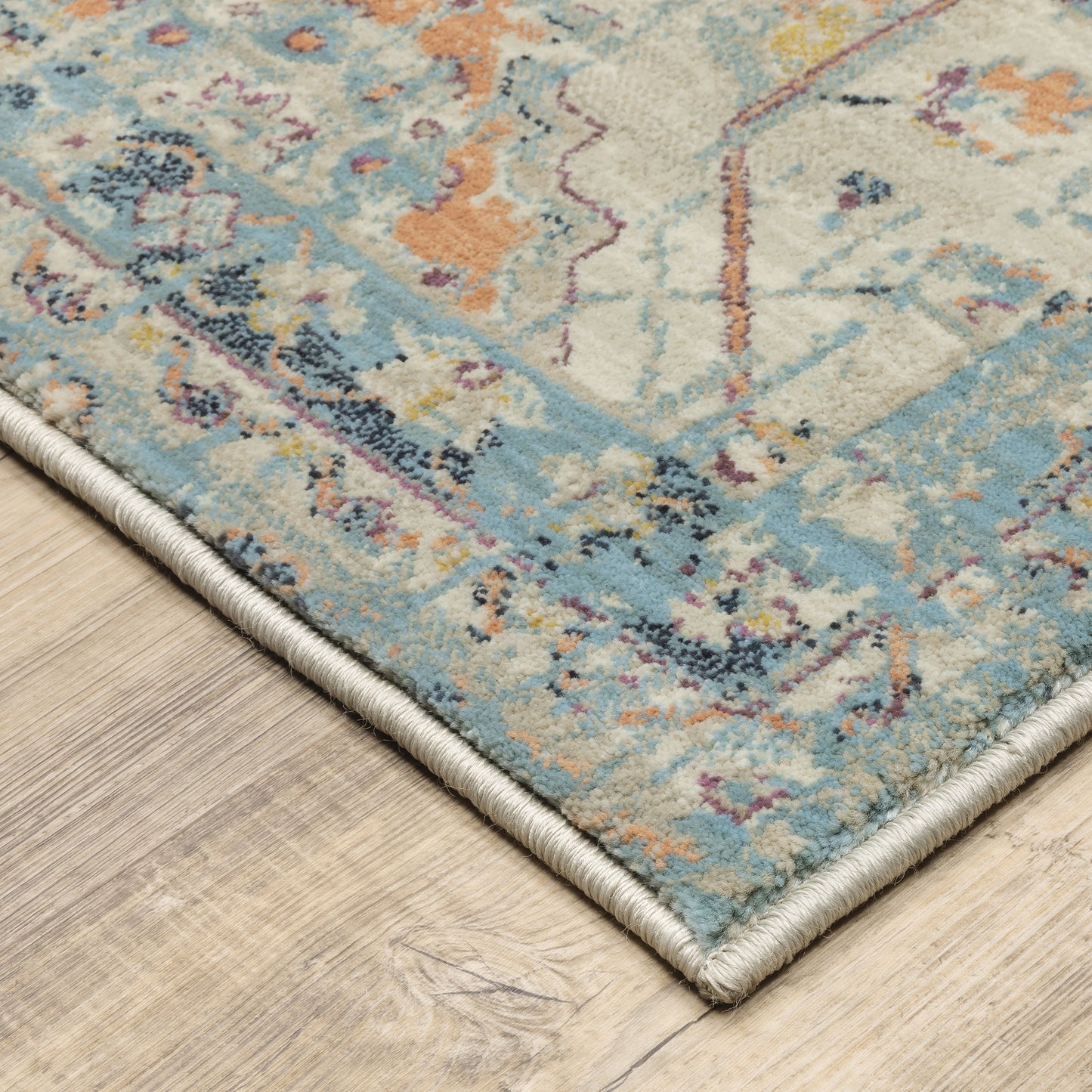 Xanadu Beige Blue Vintage Oriental Indoor Rug