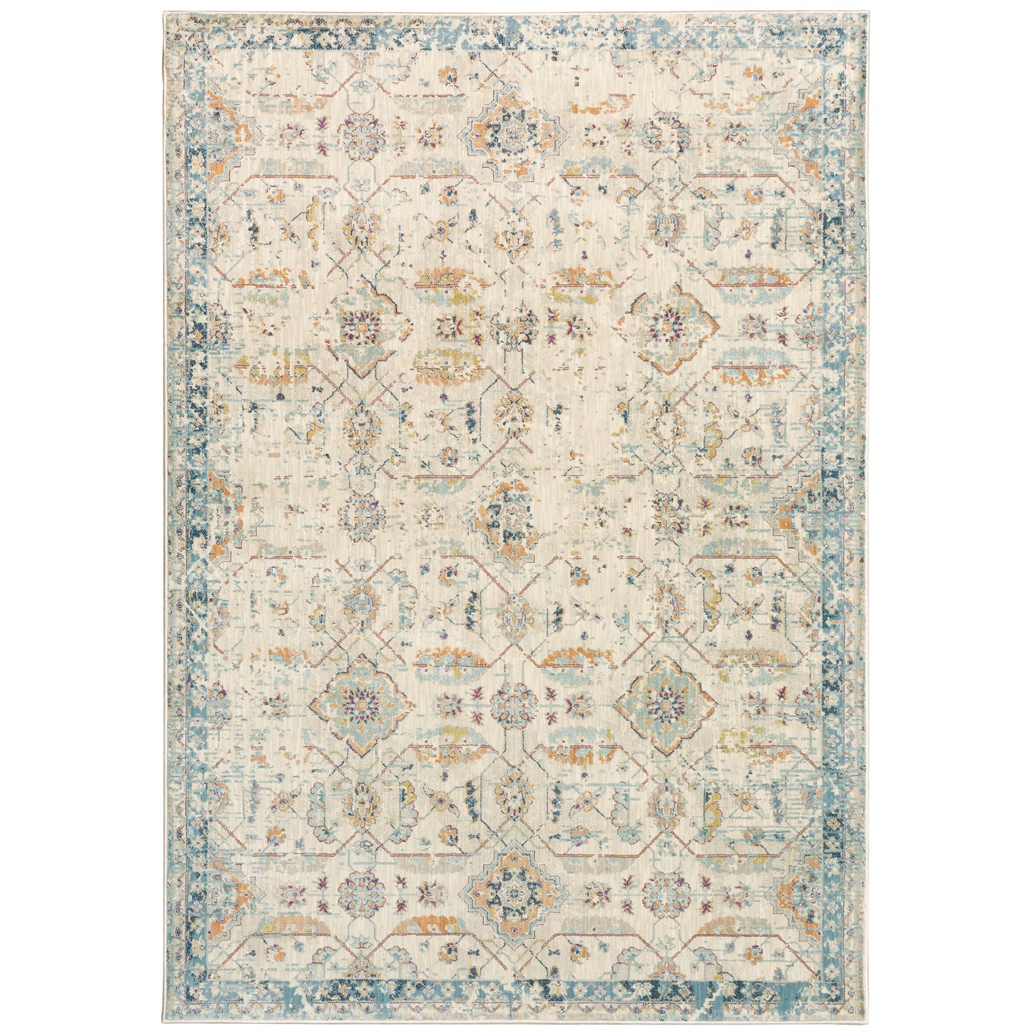 Xanadu Beige Blue Vintage Oriental Indoor Rug