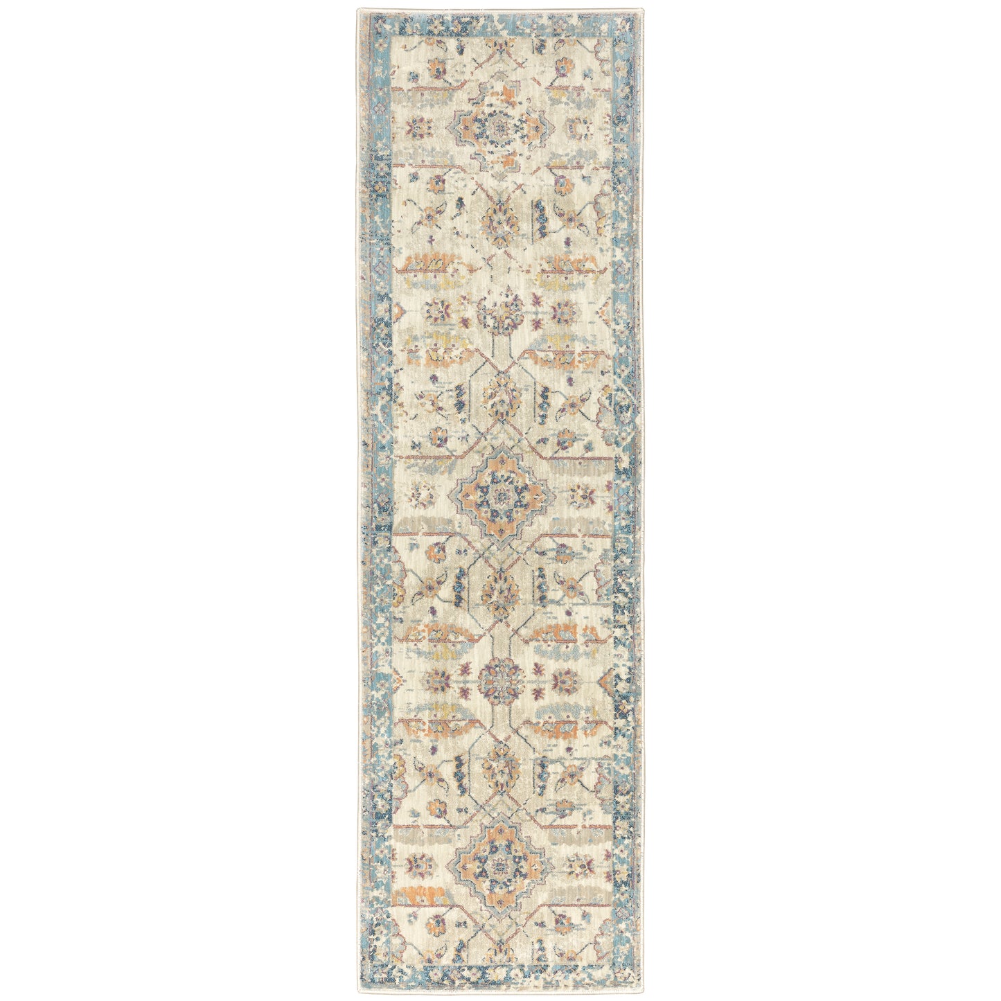 Xanadu Beige Blue Vintage Oriental Indoor Rug