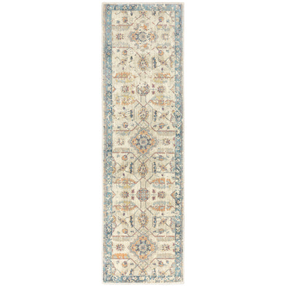 Xanadu Beige Blue Vintage Oriental Indoor Rug