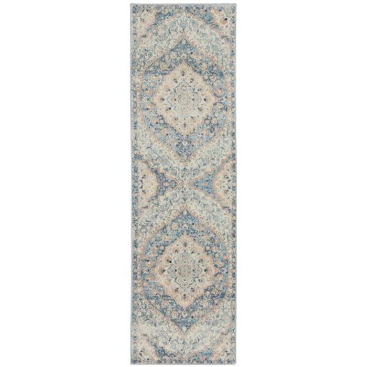 Xanadu Blue Orange Vintage Oriental Indoor Rug