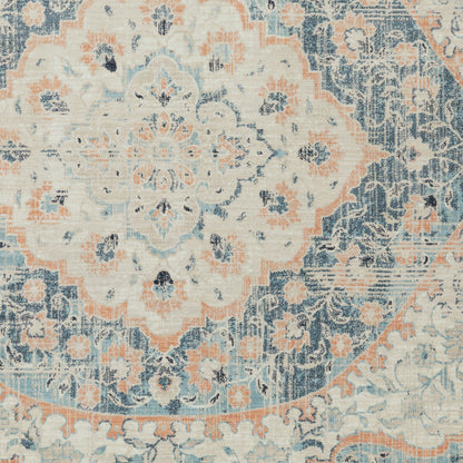 Xanadu Blue Orange Vintage Oriental Indoor Rug