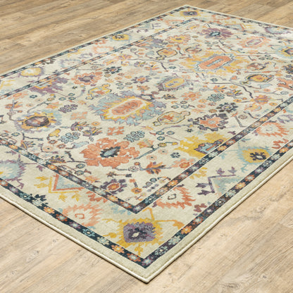 Xanadu Beige Multi Vintage Oriental Indoor Rug