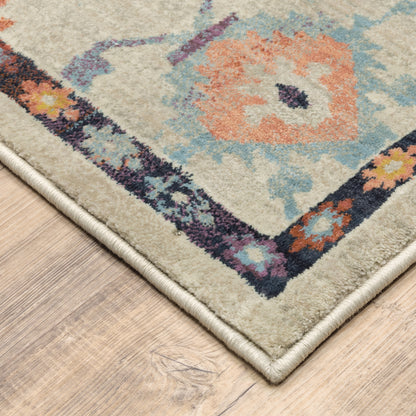 Xanadu Beige Multi Vintage Oriental Indoor Rug