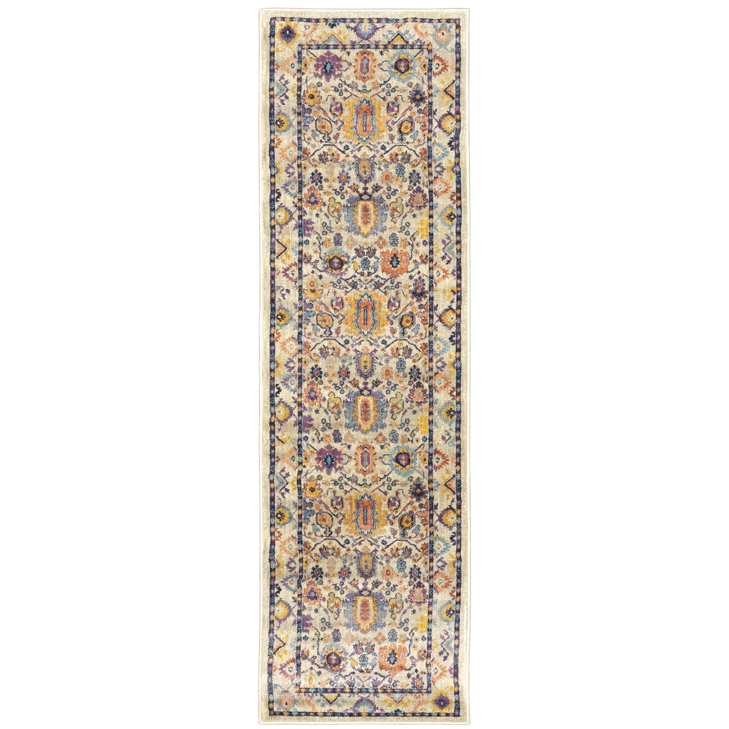 Xanadu Beige Multi Vintage Oriental Indoor Rug