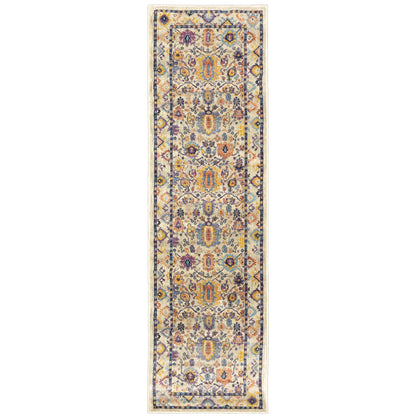 Xanadu Beige Multi Vintage Oriental Indoor Rug