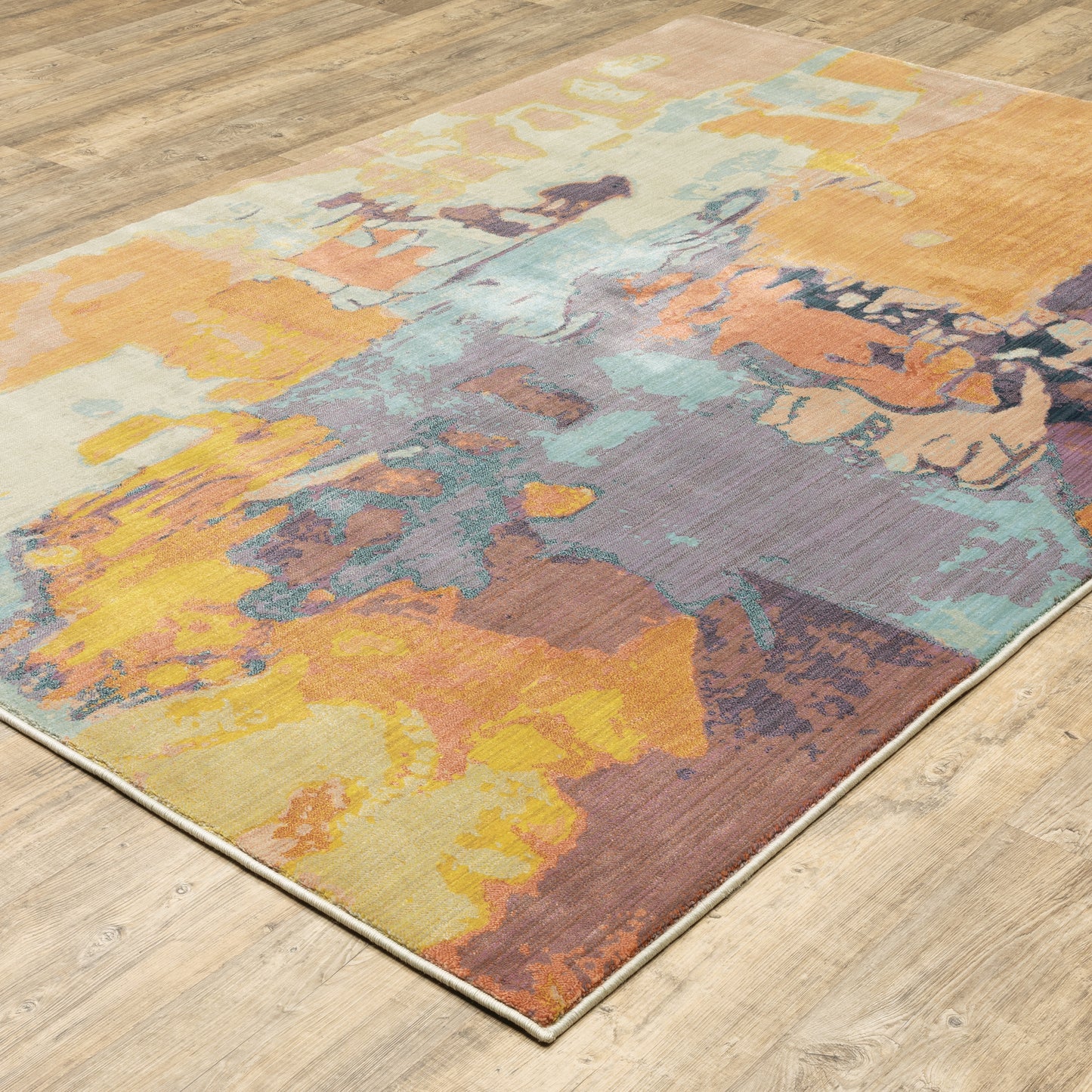 Xanadu Orange Purple Modern & Contemporary Abstract Indoor Rug