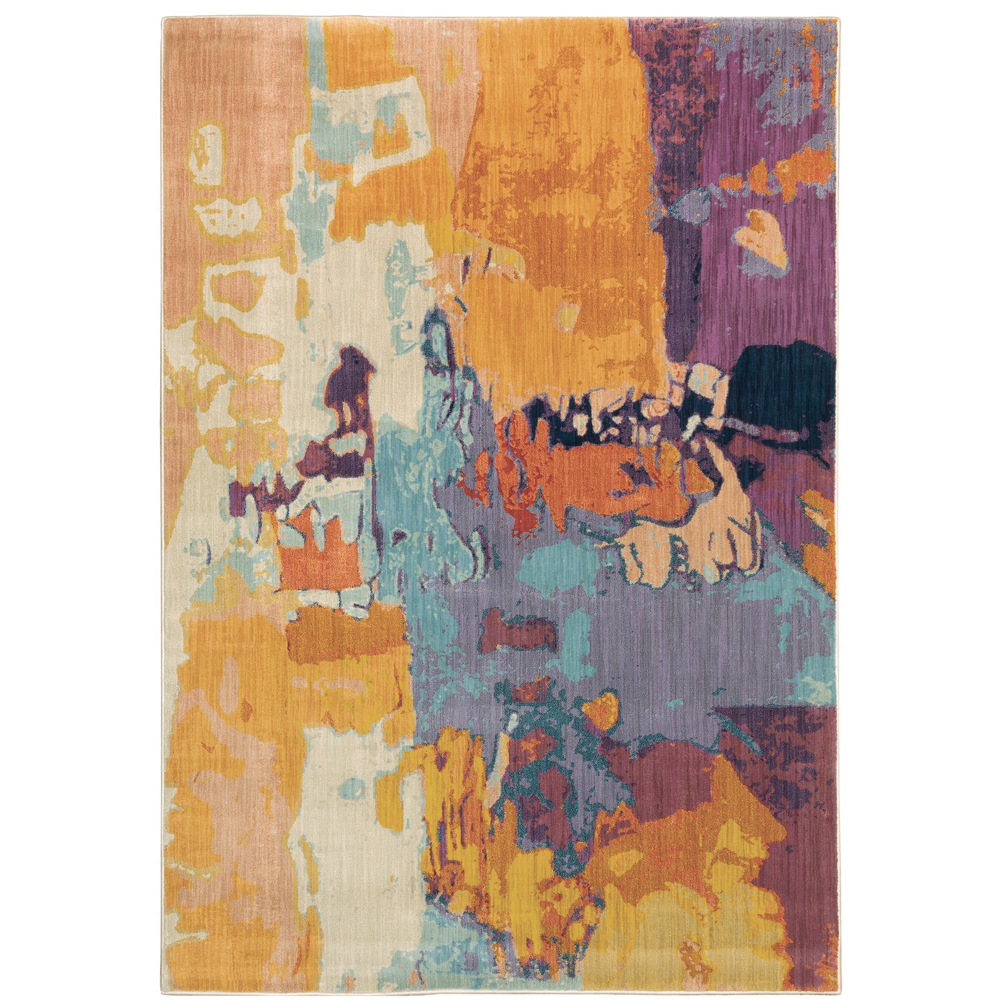 Xanadu Orange Purple Modern & Contemporary Abstract Indoor Rug