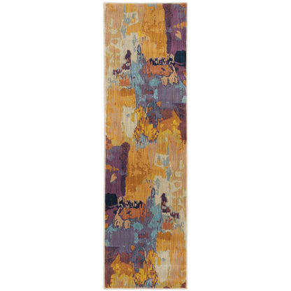 Xanadu Orange Purple Modern & Contemporary Abstract Indoor Rug