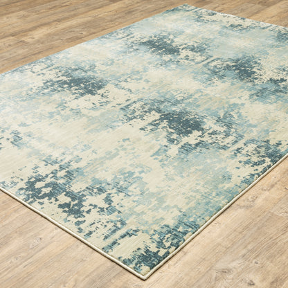 Xanadu Ivory Blue Modern & Contemporary Abstract Indoor Rug