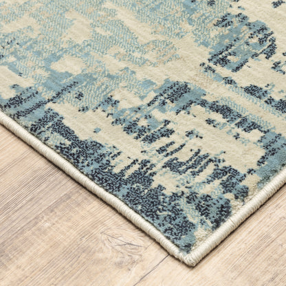 Xanadu Ivory Blue Modern & Contemporary Abstract Indoor Rug