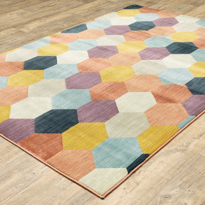 Xanadu Multi-colored  Modern & Contemporary Geometric Indoor Rug