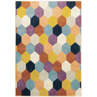 Xanadu Multi-colored  Modern & Contemporary Geometric Indoor Rug