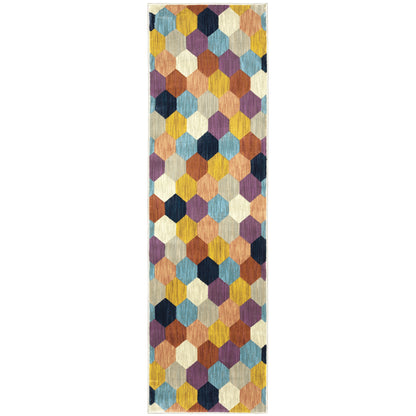 Xanadu Multi-colored  Modern & Contemporary Geometric Indoor Rug