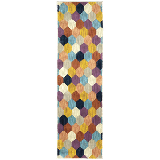 Xanadu Multi-colored  Modern & Contemporary Geometric Indoor Rug