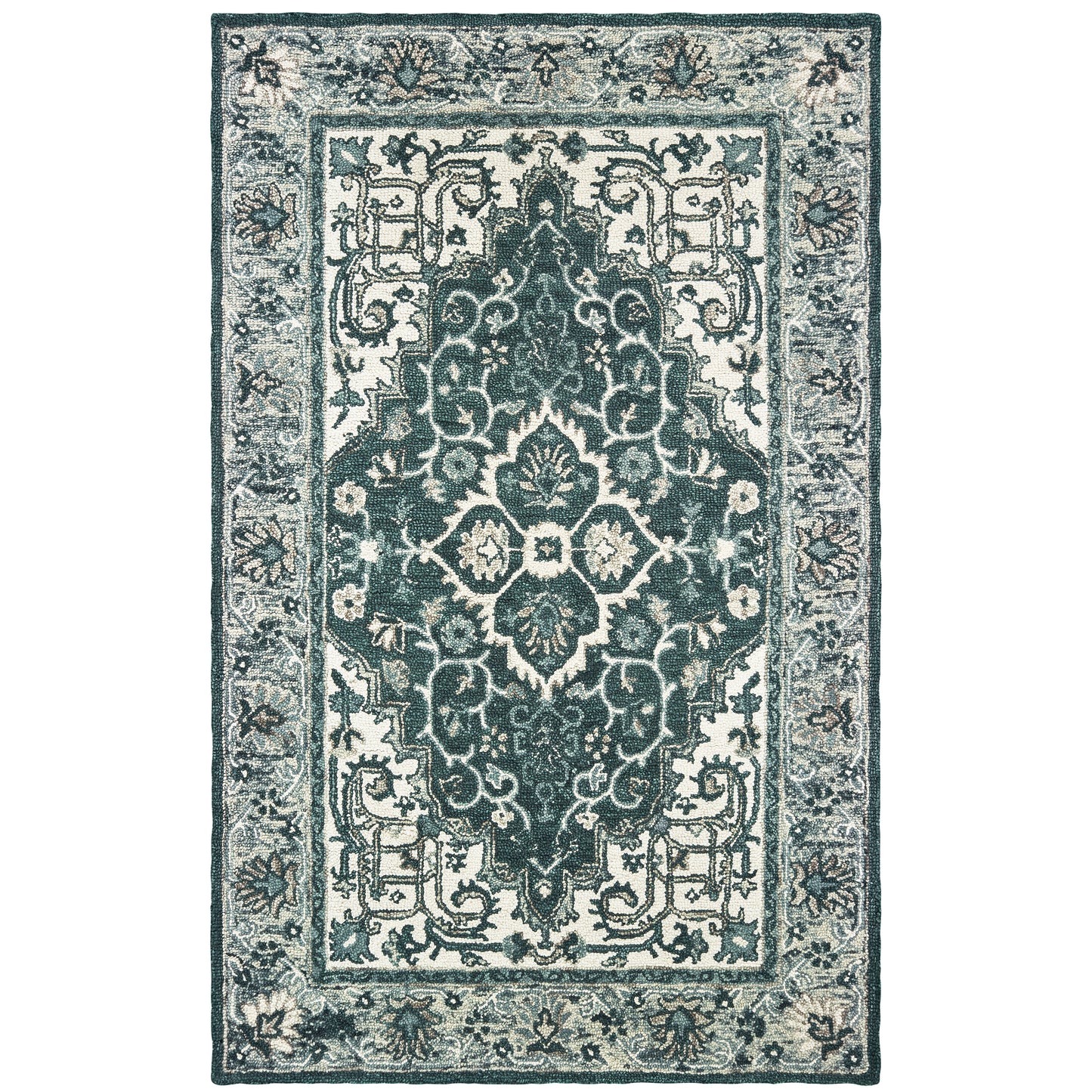 Zahra Grey Blue Bohemian Oriental Indoor Rug