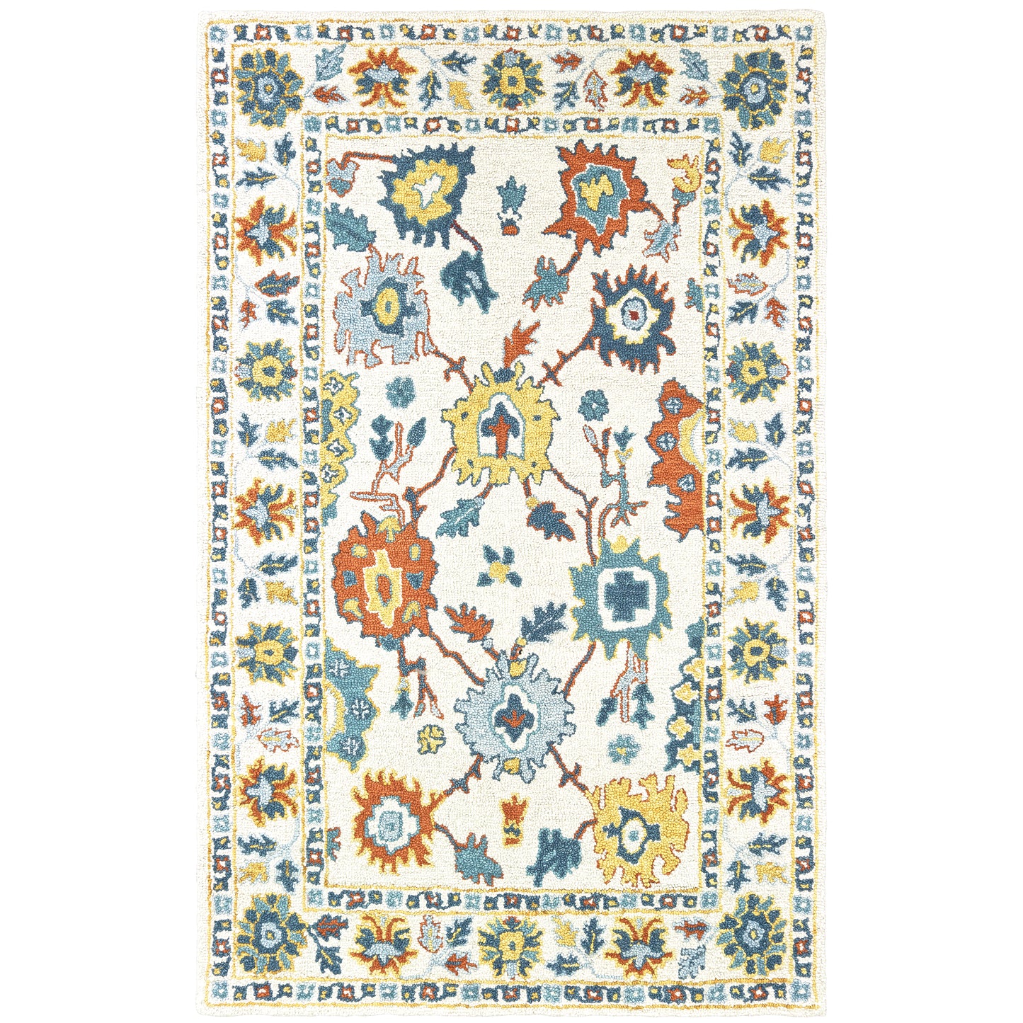 Zahra Ivory Gold Bohemian Oriental Indoor Rug