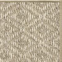 Cardamom Napa diamond-weave sisal rug with a matching serged edge, corner detail 1
