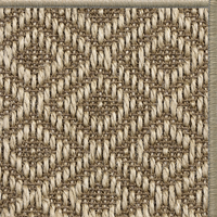 Ginger Napa diamond-weave sisal rug with a matching serged edge, corner detail 1
