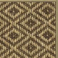 Nutmeg Napa diamond-weave sisal rug with a matching serged edge, corner detail 1