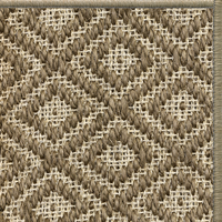 Portobello Napa diamond-weave sisal rug with a matching serged edge, corner detail 1