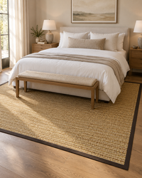 Spice Sisal Rug with Chocolate Cotton Border in Bedroom 4