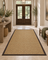 Spice Sisal Rug with Chocolate Cotton Border in Entryway 8