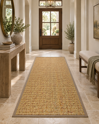 Spice Sisal Rug with Harvest Haze Cotton Border in Entryway 9