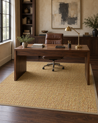Spice Sisal Rug with Harvest Haze Cotton Border in Home Office 8