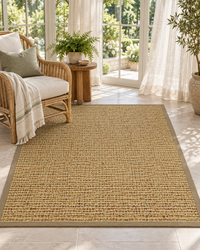 Spice Sisal Rug with Harvest Haze Cotton Border in Sunroom 6