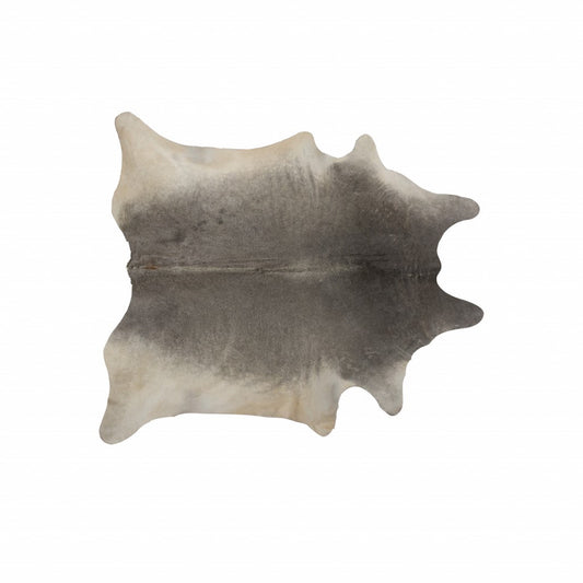 6' X 7' Gray Natural Cowhide Area Rug
