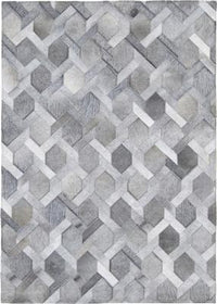 Posh Rug Madisons Gray/Grey Cowhide Rug - Chain Link Pattern 1
