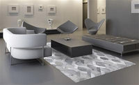 Posh Rug Madisons Gray/Grey Cowhide Rug - Chain Link Pattern 2