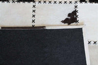 Area Rugs - Madisons Black And White Cow Spot Square Pattern Patchwork Cowhide Rug 4