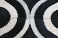 Area Rugs - Madisons Black And White Rug - Geometric Cowhide Pattern 4