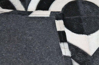 Area Rugs - Madisons Black And White Rug - Geometric Cowhide Pattern 5