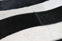 Area Rugs - Madisons Black And White Zebra Striped Patchwork Cowhide Rug 4