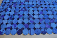 Area Rugs - Madisons Blue Cowhide Patchwork Rug Circle Pattern 4