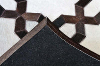 Area Rugs - Madisons Brown & White Geometric Patchwork Cowhide Area Rug 4