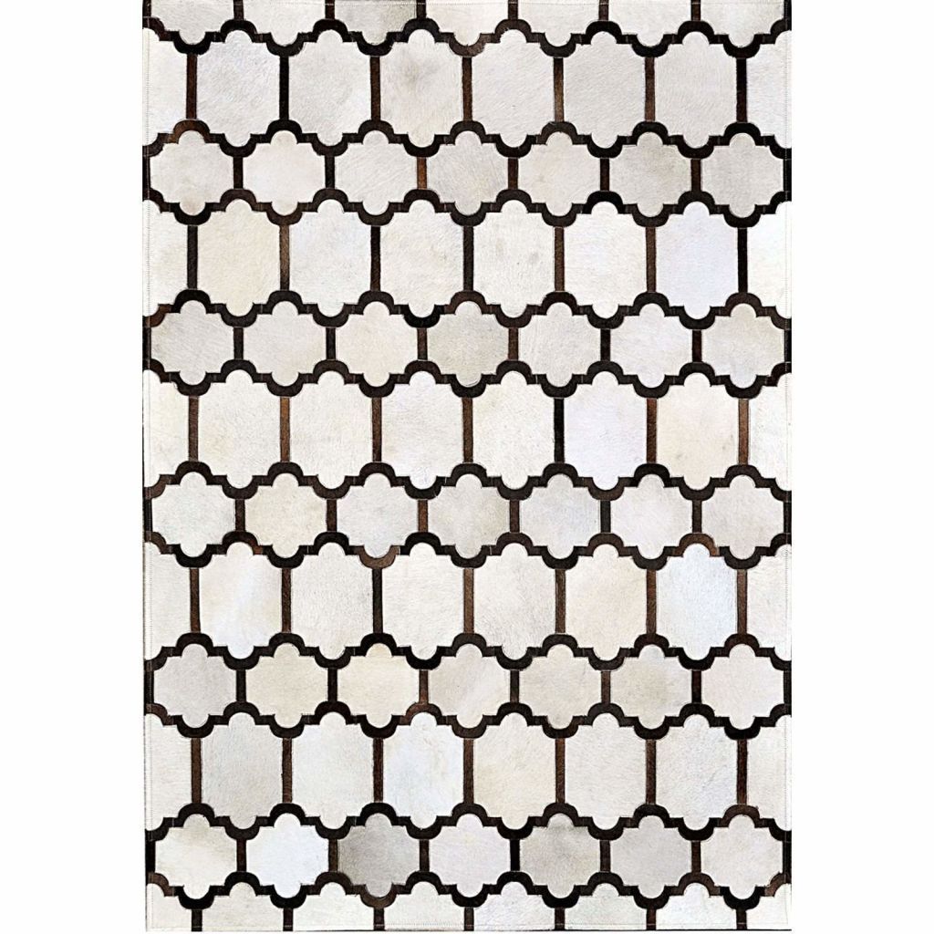 Madisons Contemporary Brown and White Patchwork Cowhide Rug - Free Shipping