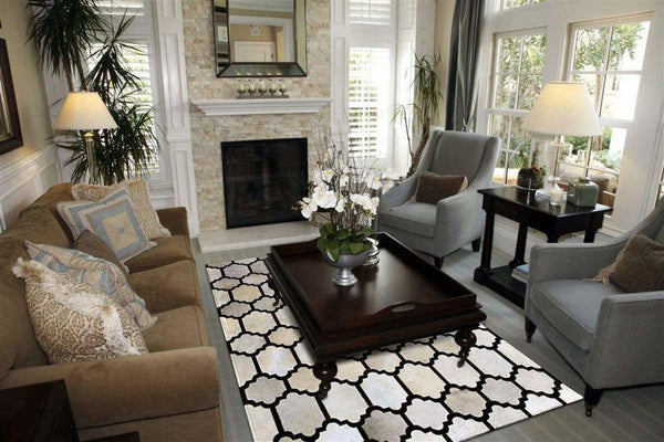 Madisons Brown & White Patchwork Cowhide Rug alternate view