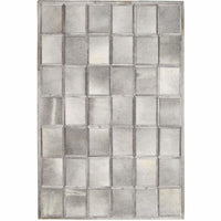 Area Rugs - Madisons Multi-Tone Grey Patchwork Brick Pattern Cowhide Area Rug 1