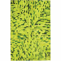 Area Rugs - Madisons Neon Green Cowhide Patchwork Area Rug 1