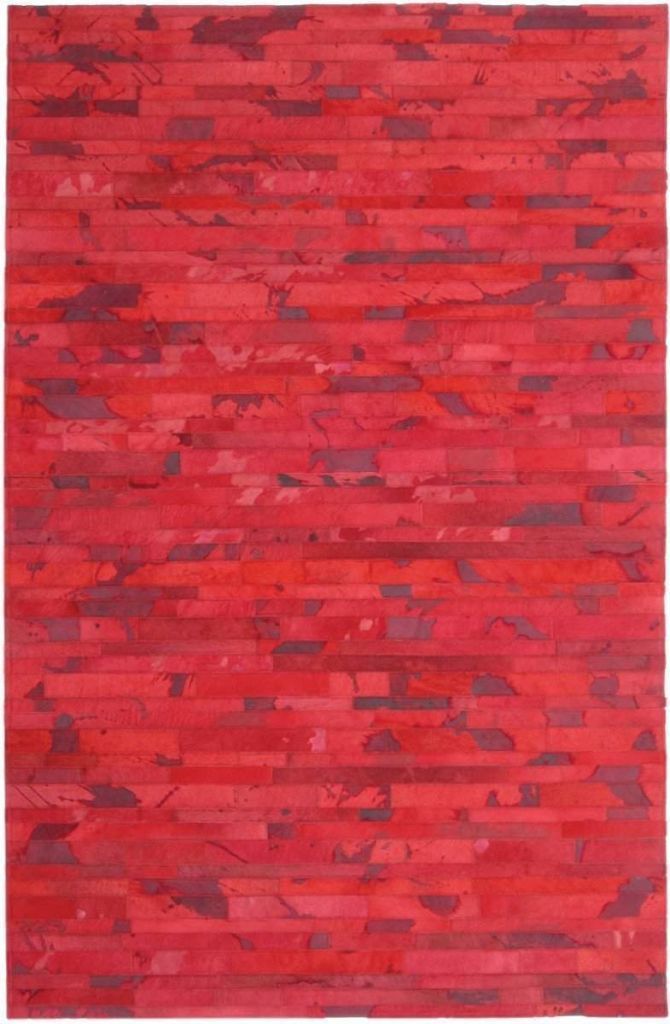 Area Rugs - Madisons Red Cowhide Patchwork Rug