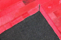 Area Rugs - Madisons Red Cowhide Patchwork Rug 4